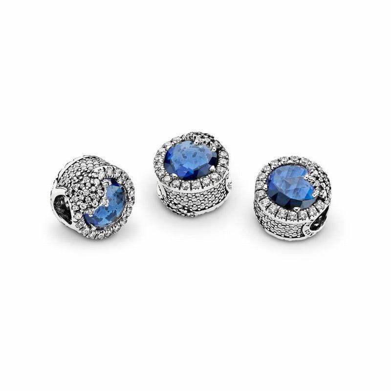 Pandora Dazzling Snowflake Charm - Sterling Silver/Blue/Mixed Stones/Cubic Zirconia - Canada | XD656